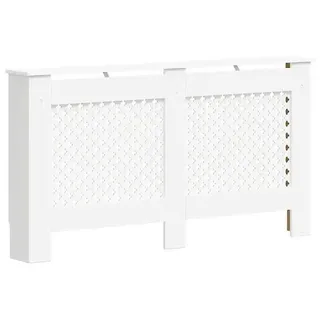 Heizkörperverkleidung - Radiatorabdeckung - MDF Holz - 152x19x81,5 cm - Dekoratives Regal - Weiß