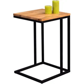 M2 Kollektion Nick, Gestell Metall schwarz matt, Deckplatte Wildeiche massiv geölt, 22mm