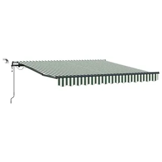 vidaXL Markisenstoff mit Grün und Weiß 300 x 250 cm Polyester - Grün
