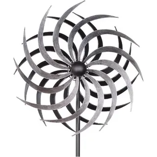 Hohe Gartenwindmühle aus silbernem Metall - Silber