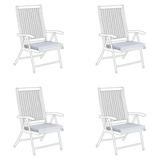 Gartenstuhlkissen – Wasserabweisende Stuhlauflage mit Komfortfüllung und Befestigungsbändern – Sitzkissen für Garten, Terrasse und Balkon - 4 Stück - Grau