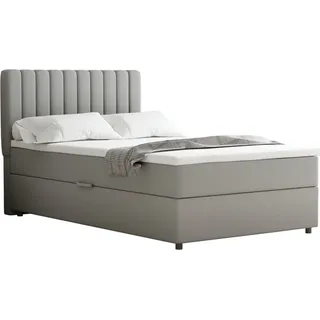 panda möbel Boxspringbett Everest, mit Topper- Hellgrau,