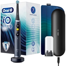 Oral-B iO Series 9 Elektrische Zahnbürste mit künstlicher Intelligenz, wiederaufladbar, 1 Grundgerät, 1 Bürstenaufsatz und 1 Reiseetui, Schwarz (Verpackungen Kann Variieren)