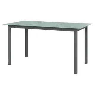 Gartentisch Esstisch Balkontisch Terrassentisch Gartenmöbel Aluminium und Glas Hellgrau 150x90x74 cm - Hellgrau
