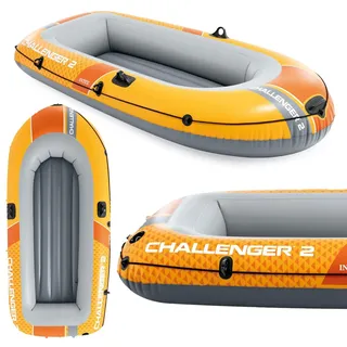 Intex 66312NP Schlauchboot Challenger 2 Set mit Pumpe und Paddeln Boot 2er - Gelb
