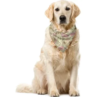 ABAKUHAUS Abstrakt Haustier Bandana, Teekannen Cups Cakes, 55x55 cm, Grau Hellrosa und Weiß - Grau