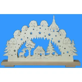 Schwibbogen Seiffener Nacht klein Größe =50x32cm NEU Leuchterbogen Lichterbogen