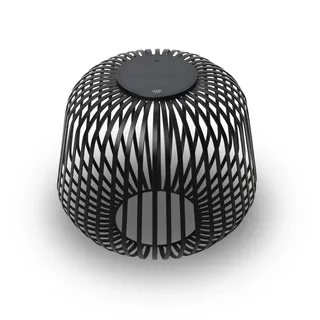LUUK Studio Moderne Solarlampe, Kabellos, Windlicht, USB-C, Schwarz, M | Solarenergie, Minimalistisches Design mit Schattenspiel, Gartenbeleuchtung, Balkon Licht, Außenleuchte