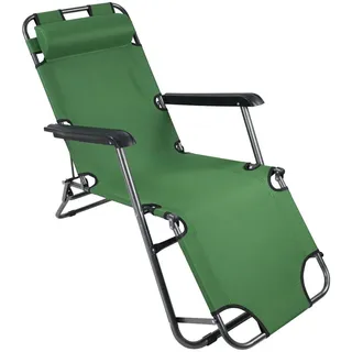 Ambia Garden Gartenliege , Grün , Metall, Kunststoff, Textil , Füllung: Polyester , 60x27x153 cm , UV-beständig, regenabweisend, rostfrei, Rückenlehne verstellbar , Gartenmöbel, Gartenliegen, Sonnenliegen