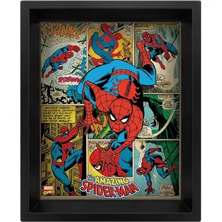 Pyramid International Spider-Man 10x8 Gerahmtes 3D Poster, PET und Tinte Wird der Rahmen aus PS, Mehrfarbig, 29 x 25 x 5 cm
