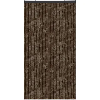 Arsvita Flauschvorhang 80x200 cm in Unistreifen braun, Perfekter Insekten- und Sichtschutz für Ihre Balkon- und Terrassentür, viele Farben