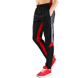 SHINESTONE Herren Sportler-Sweatpants Sporthose Jogger Training Track Fitness Casual Pants mit Reißverschlusstaschen und Knöchel-Reißverschluss für Outdoor und Multi-Sport(6603-Schwarz/Rot, XL)