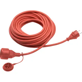 Meister Craft Meister Gummi-Verlängerungskabel 25 m – für außen (IP44) – Schuko-Kupplung – rot