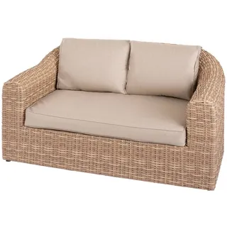 Hespéride - Mooréa Savana Gartensofa - 2-Sitzer - Rostfrei - Gewebtes Harz - Abnehmbare Kissen - Wasserabweisender Stoff - Verstellbare Füße