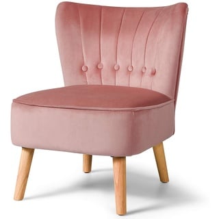 COSTWAY Esszimmerstuhl Wohnzimmerstuhl gepolstert, Polsterstuhl Designerstuhl Akzentstuhl Küchenstuhl Schminksessel Farbwahl (Rosa)