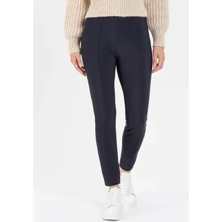 Jerseyhose STEHMANN "Iselle-720", Damen, Gr. 36, N-Gr, blau (marine), Web, Obermaterial: 85% Polyamid, 15% Elasthan, unifarben, eng lang, Hosen Jerseyhose, aus Thermojersey, wärmend