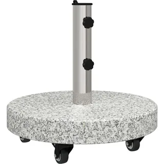 vidaXL Sonnenschirmständer Grau 45 x 45 x 45 cm Granit, Garten und Terrasse, moderner Schirmständer, runder Sonnenschirmfuß, Stabiler Granit für Deine Lounge
