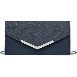Miss Lulu Clutch Tasche Geblümt Blau