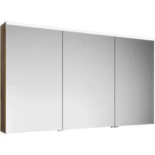 burgbad Eqio Spiegelschrank mit LED-Aufsatzleuchte, 3-türig, mittlerer Türanschlag links, 1400x800x170mm, SPGS140RF5662, Korpus: Eiche Dekor Urban