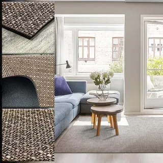 Tadi & Imperio1979 Geflochtener Vinyl-Teppich für Wohnzimmer, 100 x 150, Küchenteppich, waschbar, Outdoor-Teppich, Küchenteppich, Küchenteppich, Flurteppich