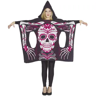 Fiori Paolo Damen Fluo Poncho Mex, schwarz, Einheitsgröße, 62331