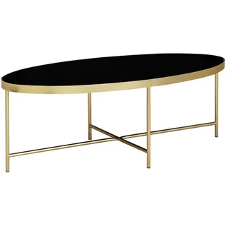 Wohnling Couchtisch oval Schwarz Gold 110 x 56 x 40 cm