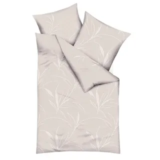 KAEPPEL Organic Floral Baumwolle Beige 155 x 220 cm + 80 x 80 cm