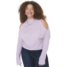 TRENDYOL Damen Pullover mit hohem Halsausschnitt, Violett, 42 (XL)