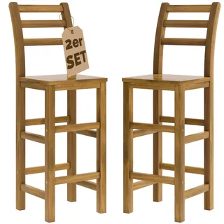 CASARIA Barhocker 75 cm Sitzhöhe Holz Akazie Braun