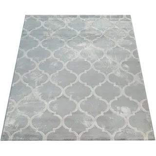 Paco Home Victory 605 Kurzflorteppich 60 x 100 cm Grau/Weiß