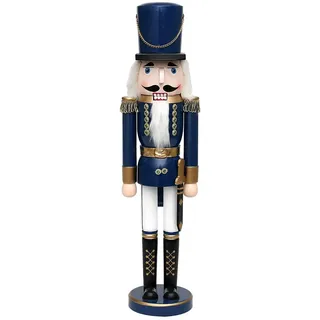 Dekohelden24 Nussknacker Soldat 50 cm Blau metallic