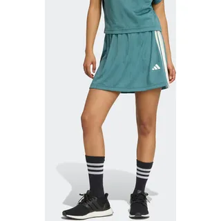 Sweatrock ADIDAS SPORTSWEAR "STADIUM 3-STREIFEN TENNIS INSPIRIERTER JACQUARD- MIT", Damen, Gr. S, weiß (preloved teal, sanftes weiß), Obermaterial: 100% Polyester, Röcke Sweatrock