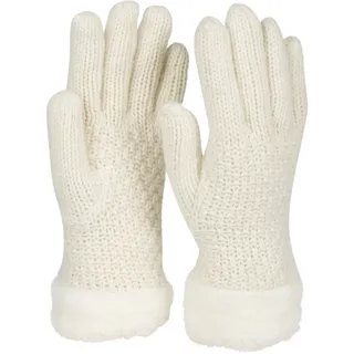 styleBREAKER Strickhandschuhe "Strickhandschuhe mit Perlmuster und Fleece" 1 Stk., creme, weiß