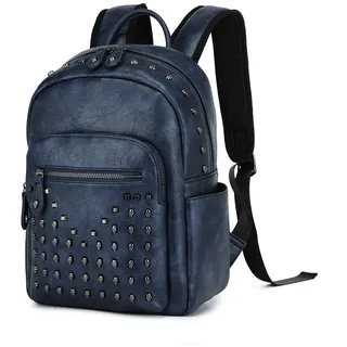 Miss Lulu Rucksack Damen Klein Cityrucksack Tagesrucksack PU Punk Goth Schule Rucksack mit Nieten für Reisen Alltags
