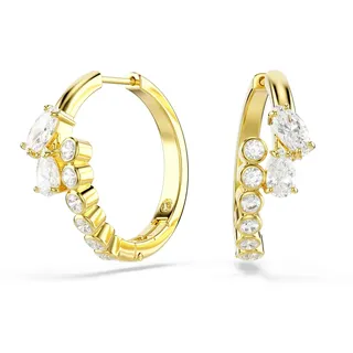 Swarovski Mesmera Creolen, Mischschliff, Weiß, 18 Karat Vergoldet