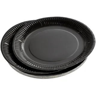 Homéa, Set mit 20 Papptellern, Durchmesser 18 cm, Vitamin, Schwarz