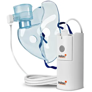 PULOX IN-200 Vapo Nebulizer - Tragbarer Vernebler Inhalator, elektrisches Inhalationsgerät mit Zubehör-Set für Erwachsene und Kinder bei Husten und Erkältung