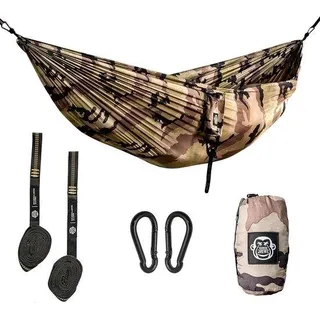 Flexible Camping-Hängamatte mit Transporttasche und Stahlkabeln, ideal für Abenteuer und Urlaub - 275 x 140 cm