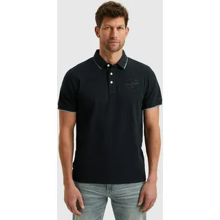 Poloshirt PME LEGEND "Short sleeve polo stretch pique package", Herren, Gr. 5XL, grau (salute), Jersey, Obermaterial: 96% Baumwolle, 4% Elasthan, unifarben, regular fit taillenbedeckt, Shirts Poloshirt, mit Schriftzug