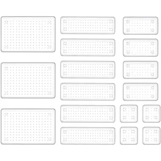 HOUSE DAY 17 Stück Schubladen Organizer mit 4 Größen, Schminktisch Organizer für Makeup, Küchen, Bad, Büro