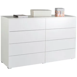 Carryhome Sideboard , Weiß Hochglanz , Holzwerkstoff , 8 Schublade(n) Schubladen , 140x85x44 cm , FSC Mix , Beimöbel erhältlich, stehend , Kleinmöbel, Kommoden, Sideboards