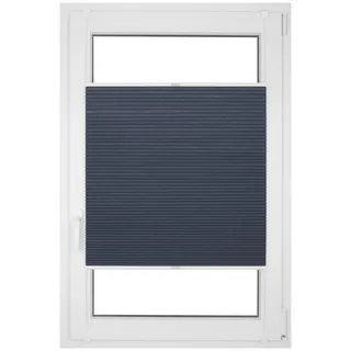 RENA Wabenplissee Thermo Plissee ohne Bohren Verdunklungsplissee Blickdicht Fenster Balkonfenster Balkontür Verdunkelung Sonnenschutz Innen Sichtschutz Hitzeschutz Dunkelblau 70x80 cm