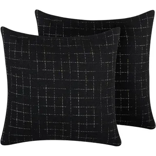 Beliani Dekokissen Bellflower 45 x 45 cm Schwarz