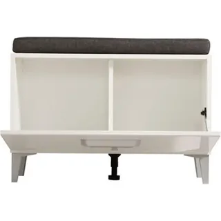 Dmora Eingangsschrank Ceranesi 75x35x53h cm Weiß, ein Regal, eine Tür - Weiß