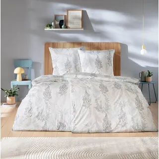 Estella Interlock Jersey Bettwäsche Hedi 6389-614 eisblau grau 135x200 - Blau