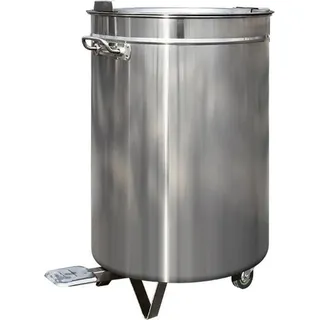 Skyrainbow Edelstahl Mülleimer 60 l Weiß