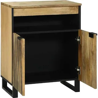 vidaXL Sideboard Braun 60 x 33 x 75 cm massives Mangoholz - Braun