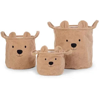 Childhome Aufbewahrungsboxen-Set , Braun , Textil , 40x40x40 cm , Tragegriff , Ordnen & Aufbewahren, Dekoboxen & Aufbewahrungsboxen