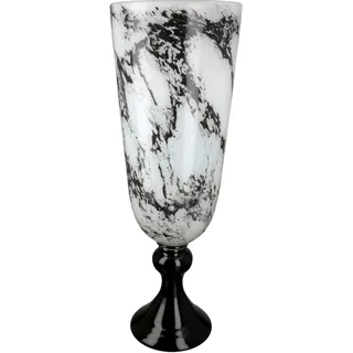Casablanca by Gilde "Pokal Vase Trophy, mit Marmorfinish", dekorative Vase aus Glas, Blumenvase,