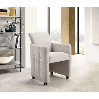 exxpo - sofa fashion »Barista, Loungesessel auf Rollen mit hoher Bodenfreiheit« Barista Clubsessel auf Rollen mit schmalen Armlehnen, modernes Design